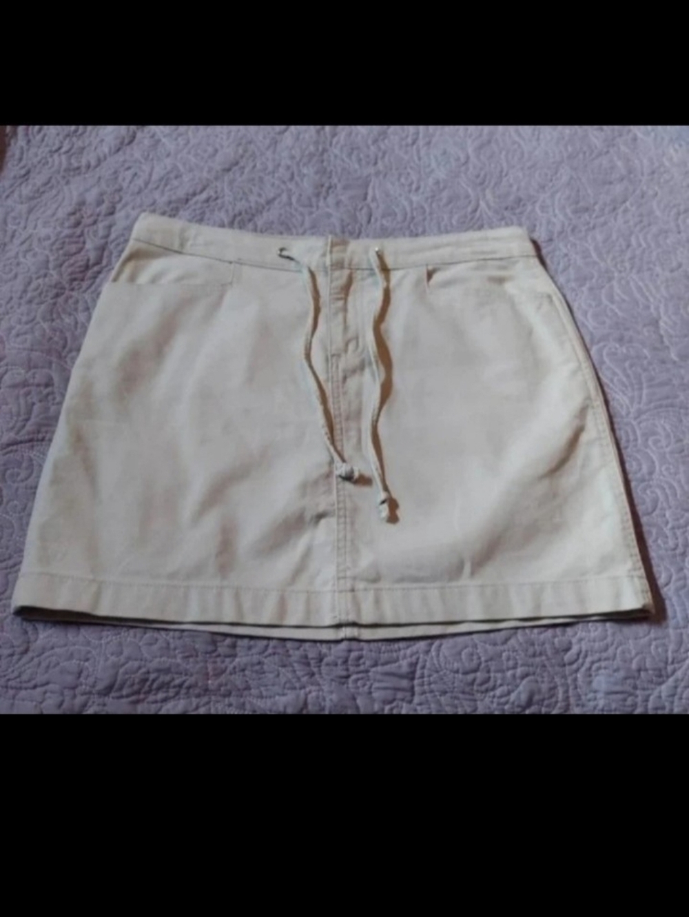 NWOT COTTON KHAKI MINI SKIRT by SO JR 9 (32" Waist)  NEW!